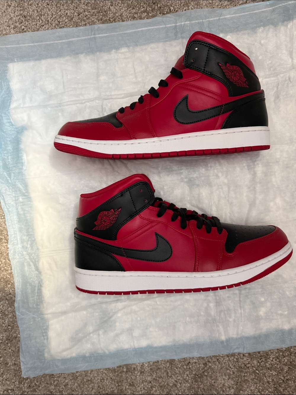 Nike Red and Black High-Top Basketball Sneakers